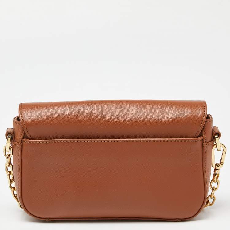 Pre Owned Tory Burch Brown Leather Robinson Chain Shoulder Bag