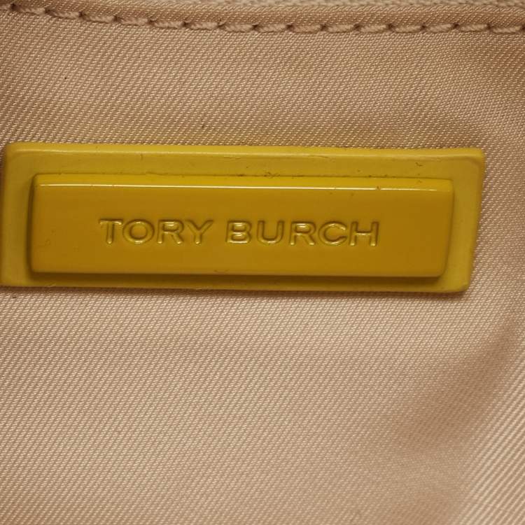 Pre Owned Tory Burch Yellow Leather Small Flemming Bag