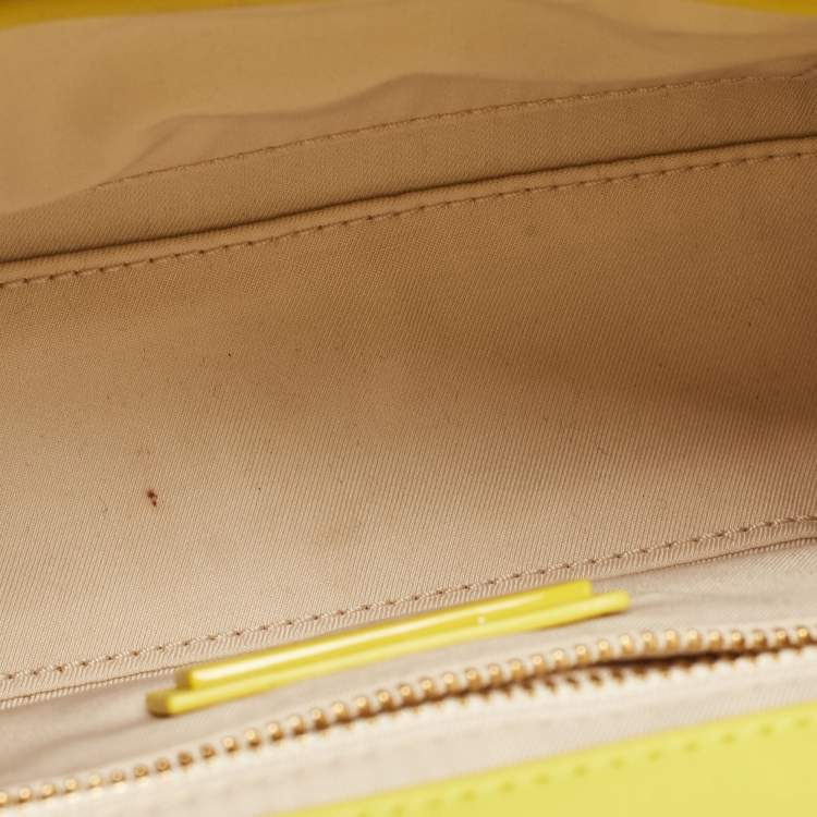 Pre Owned Tory Burch Yellow Leather Small Flemming Bag
