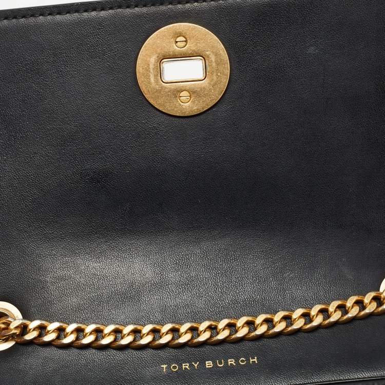 Pre Owned Tory Burch Black Leather Kira Crossbody Bag