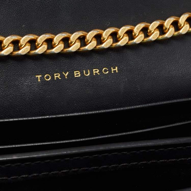Pre Owned Tory Burch Black Leather Kira Crossbody Bag