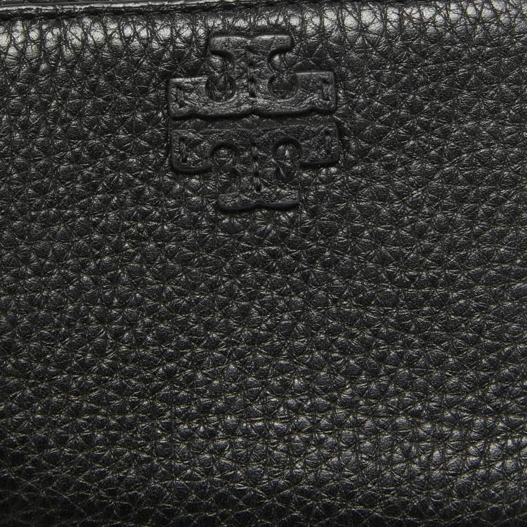 Pre Owned Tory Burch Black Leather Taylor Bifold Compact Wallet