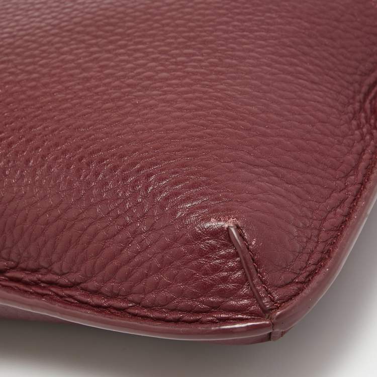 Pre Owned Tory Burch Burgundy Leather Crossbody Bag