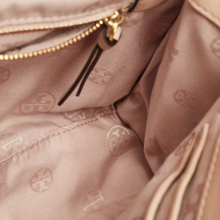 Pre Owned Tory Burch Blush Pink Quilted Leather Large Fleming Shoulder Bag