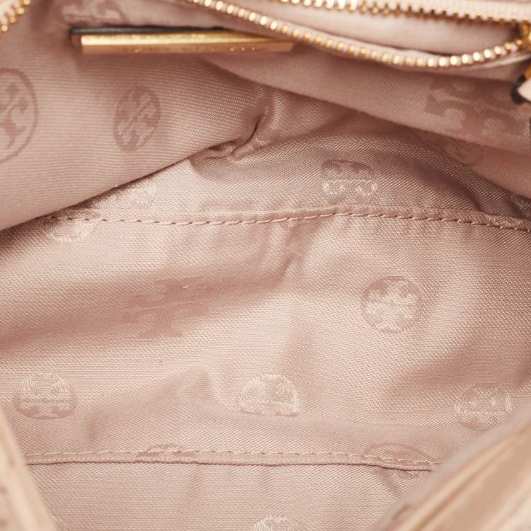 Pre Owned Tory Burch Blush Pink Quilted Leather Large Fleming Shoulder Bag