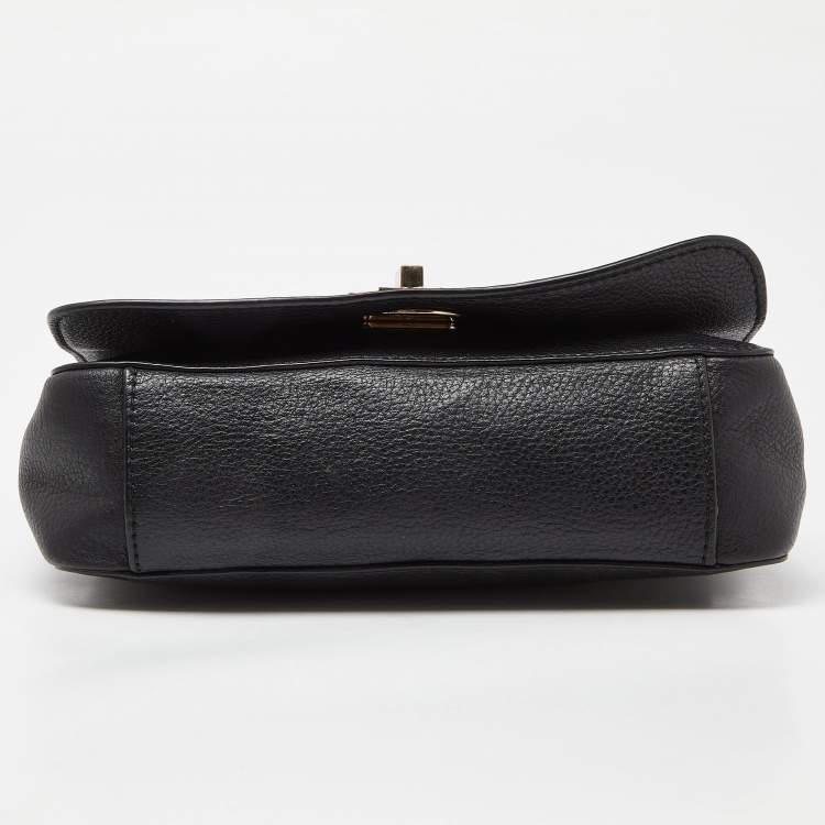 Pre Owned Tory Burch Navy Blue Leather Mercer Shoulder Bag