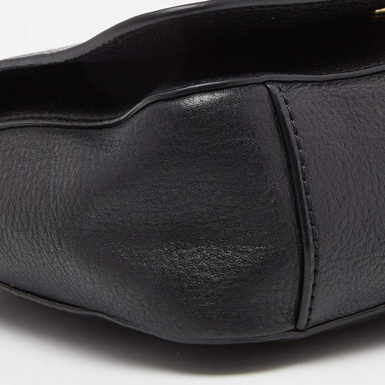 Pre Owned Tory Burch Navy Blue Leather Mercer Shoulder Bag