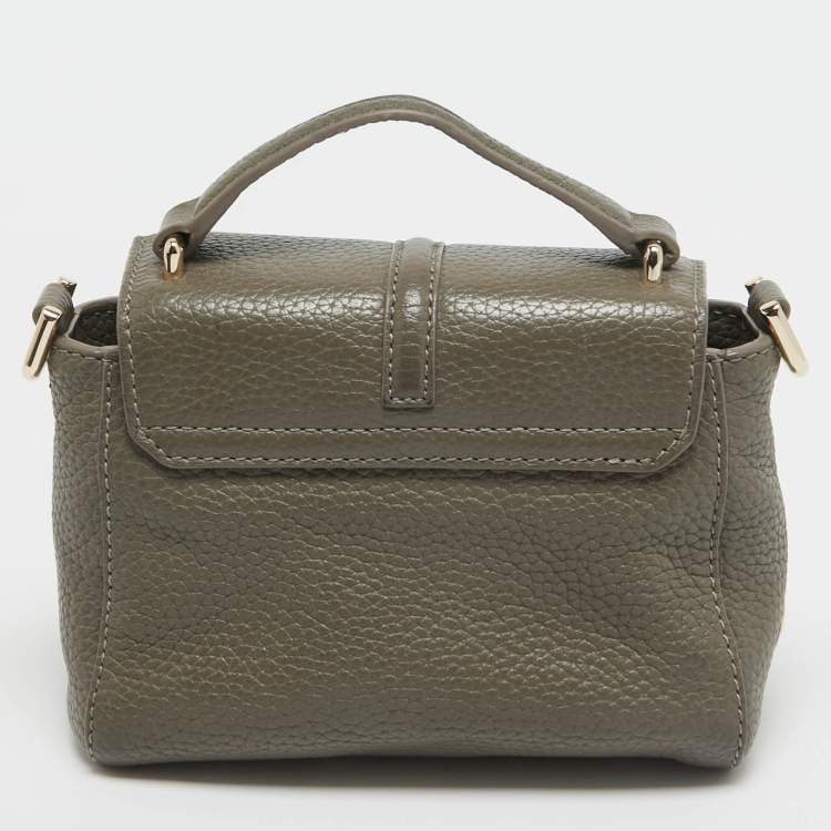 Pre Owned Tory Burch Grey Leather 797 Top Handle Bag