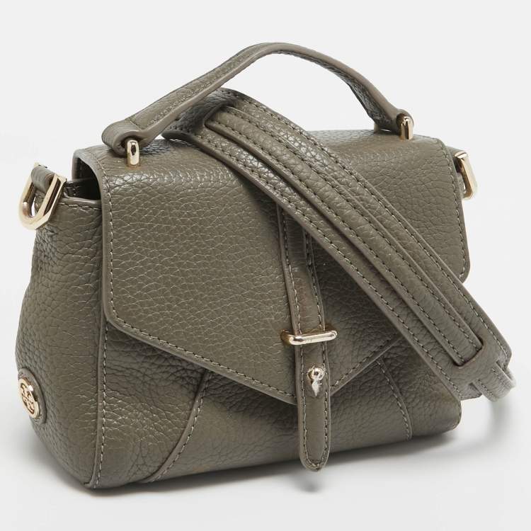 Pre Owned Tory Burch Grey Leather 797 Top Handle Bag
