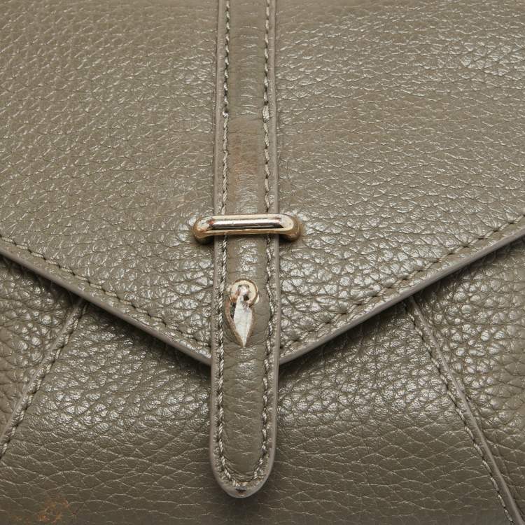 Pre Owned Tory Burch Grey Leather 797 Top Handle Bag