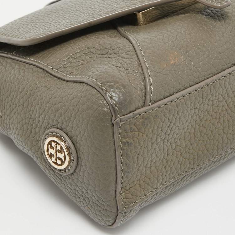 Pre Owned Tory Burch Grey Leather 797 Top Handle Bag