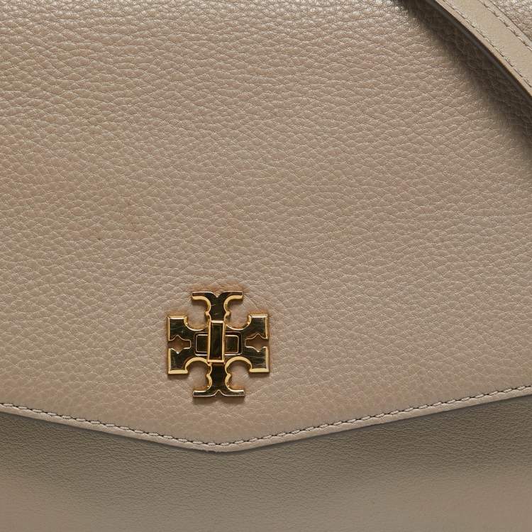 Pre Owned Tory Burch Grey Leather Kira Flap Shoulder Bag