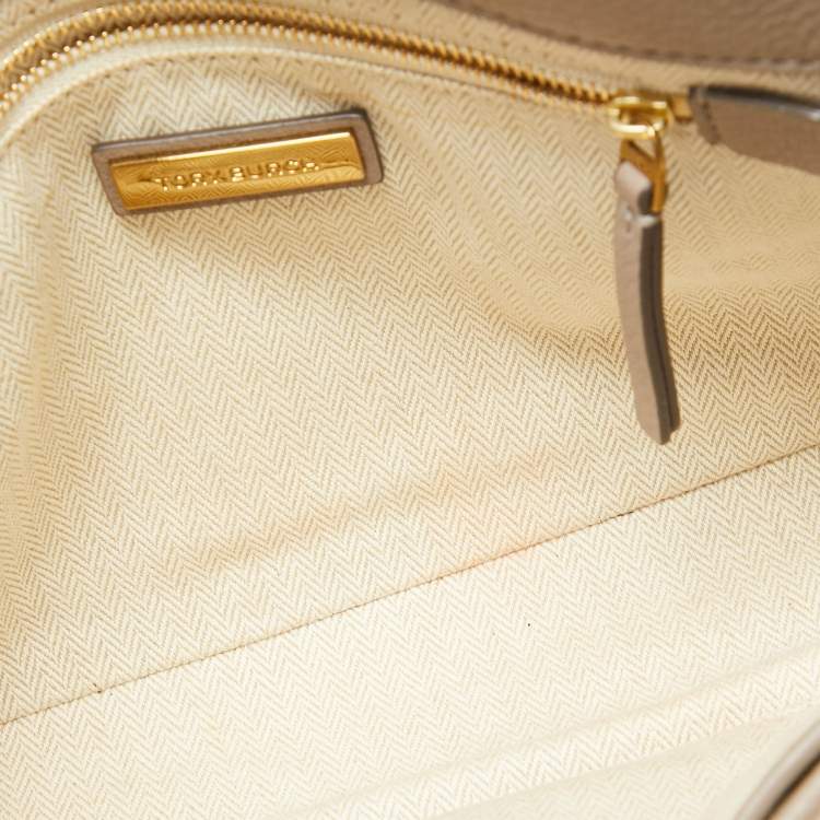 Pre Owned Tory Burch Grey Leather Kira Flap Shoulder Bag