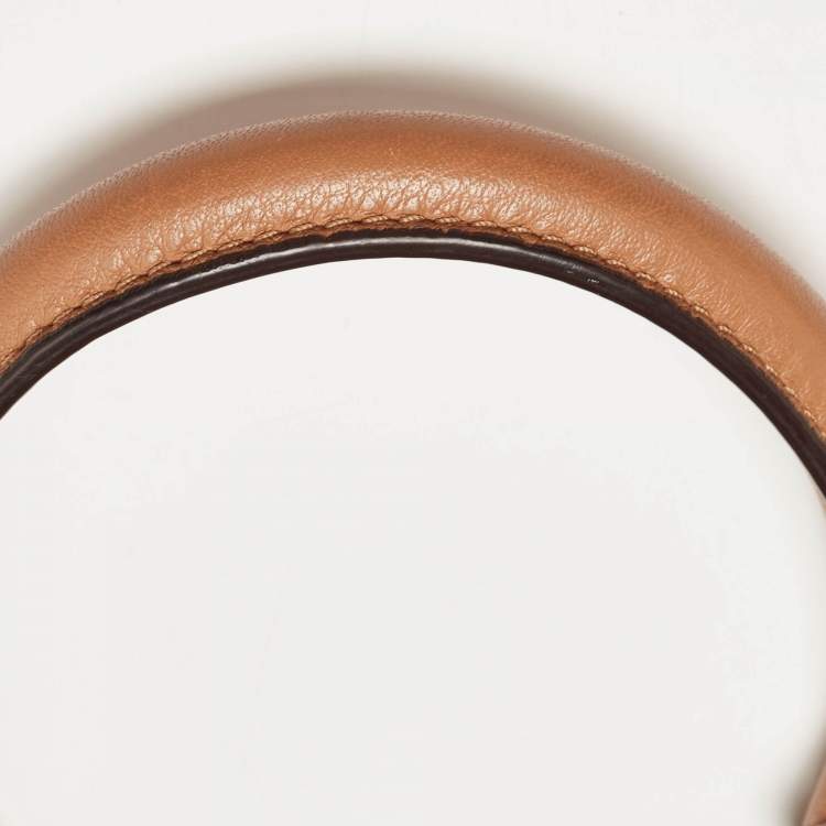 Pre Owned Tory Burch Brown Leather Zip Satchel