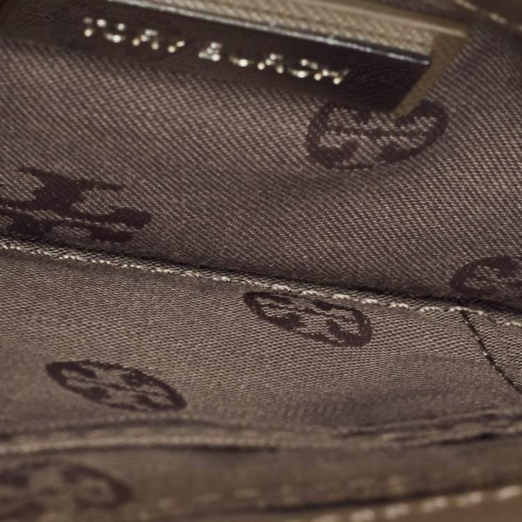 Pre Owned Tory Burch Beige Leather Diana Flap Clutch