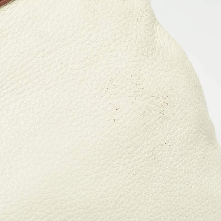 Pre Owned Tory Burch Cream/Brown Leather Tote