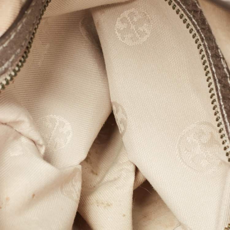 Pre Owned Tory Burch Metallic Leather Tassel Hobo 