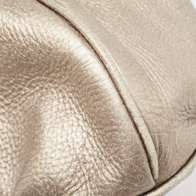 Pre Owned Tory Burch Metallic Leather Tassel Hobo 