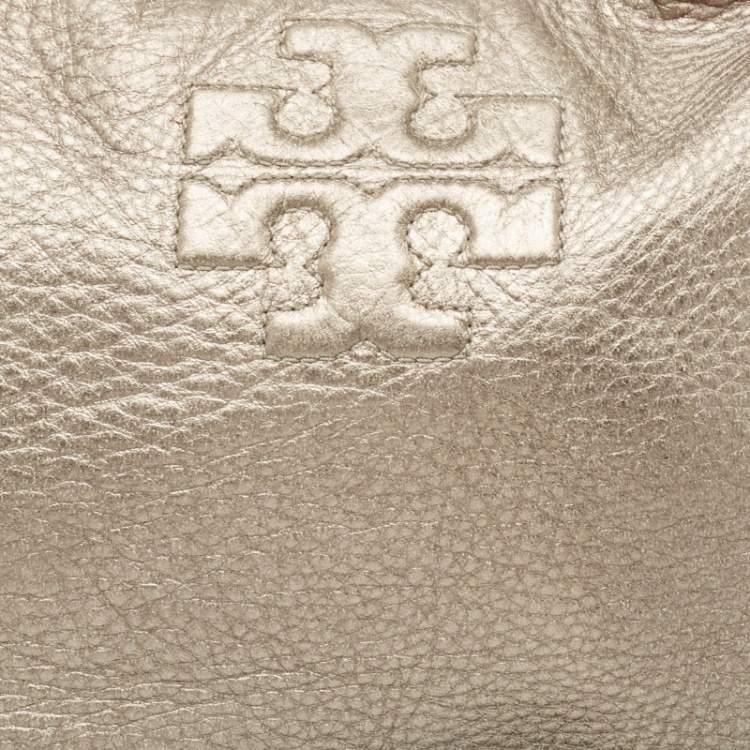 Pre Owned Tory Burch Metallic Leather Tassel Hobo 