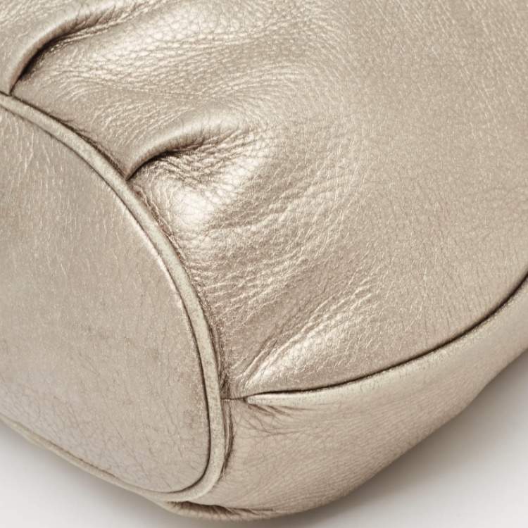 Pre Owned Tory Burch Metallic Leather Tassel Hobo 