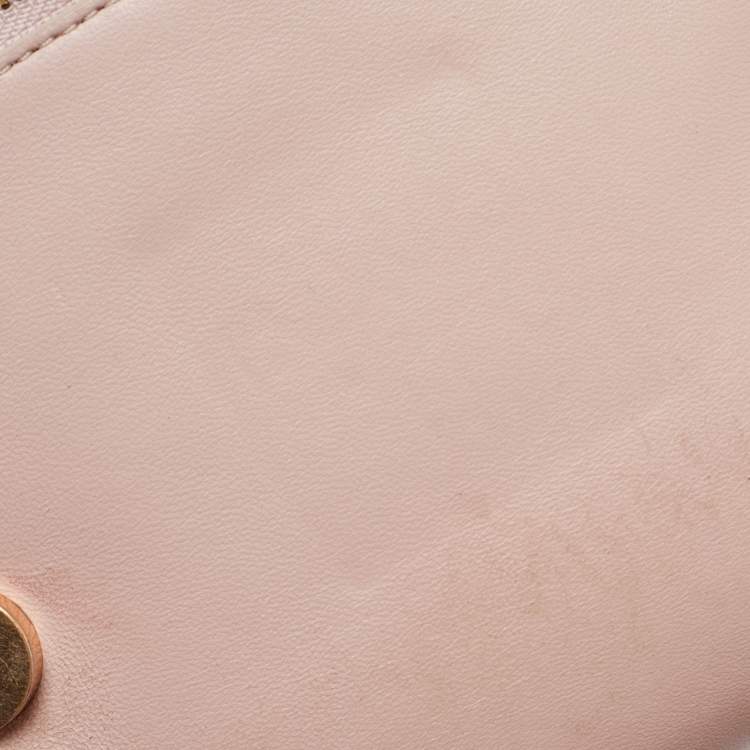 Pre Owned Tory Burch Pink Leather Britten Flap Crossbody Bag