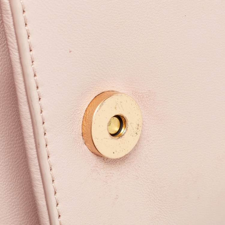 Pre Owned Tory Burch Pink Leather Britten Flap Crossbody Bag
