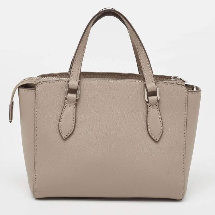 Pre Owned Tory Burch Beige Leather Mini Emerson Satchel
