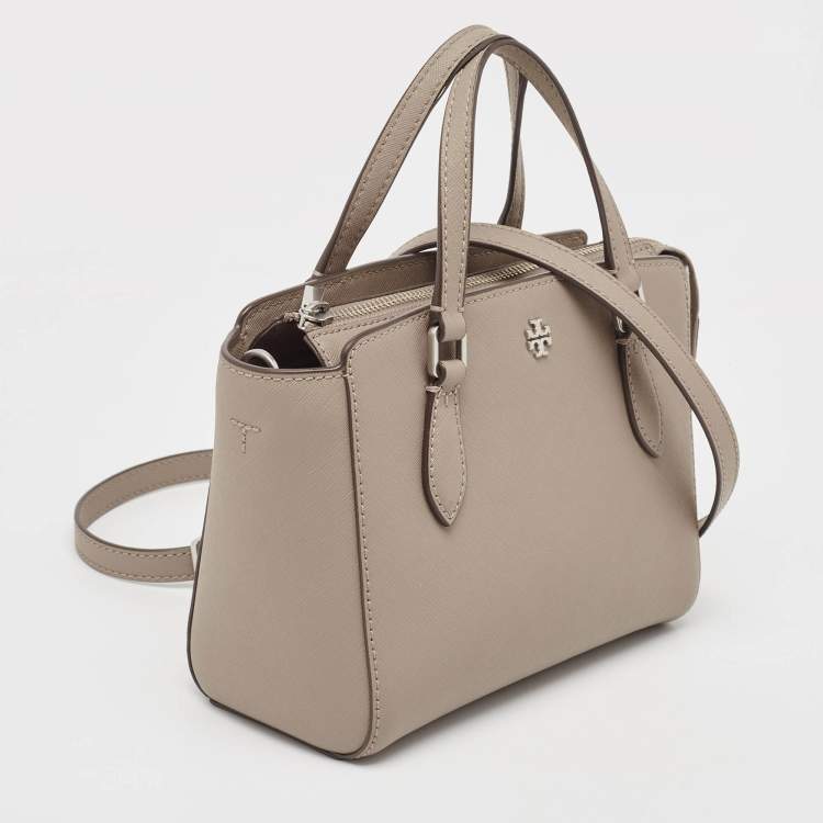 Pre Owned Tory Burch Beige Leather Mini Emerson Satchel
