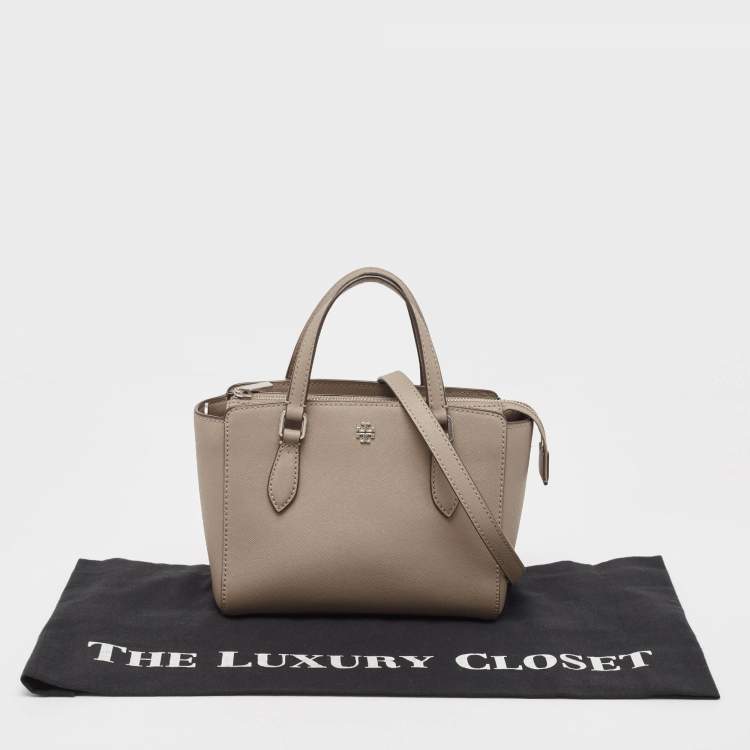 Pre Owned Tory Burch Beige Leather Mini Emerson Satchel