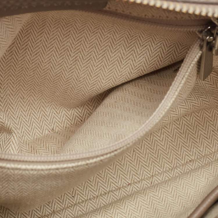 Pre Owned Tory Burch Beige Leather Mini Emerson Satchel