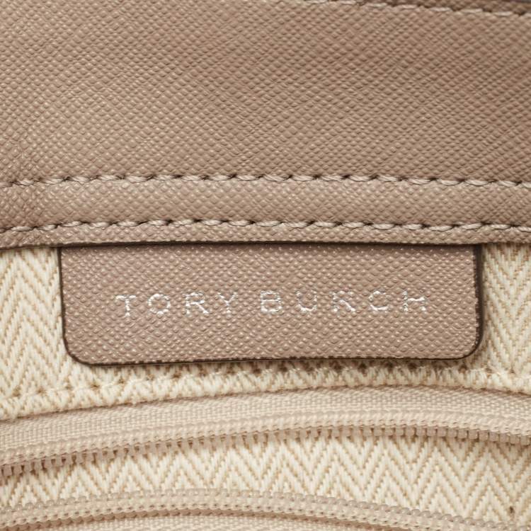 Pre Owned Tory Burch Beige Leather Mini Emerson Satchel