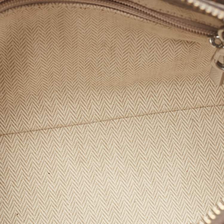 Pre Owned Tory Burch Beige Leather Mini Emerson Satchel