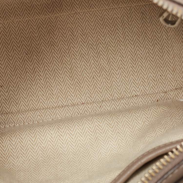 Pre Owned Tory Burch Beige Leather Mini Emerson Satchel