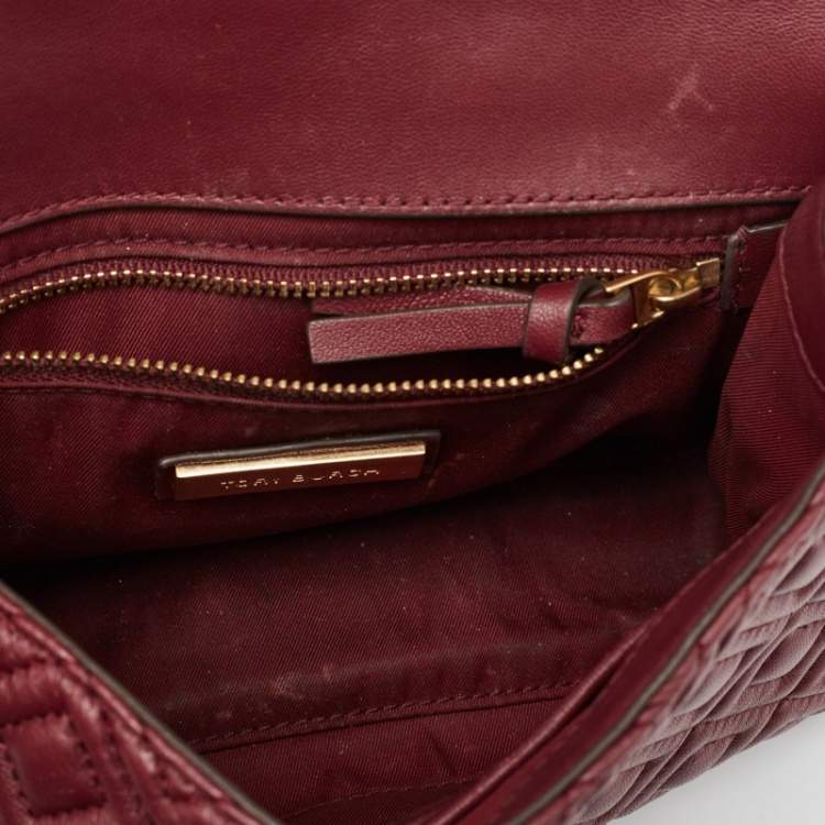 Pre Owned Tory Burch Red Leather Small Fleming Shoulder Bag