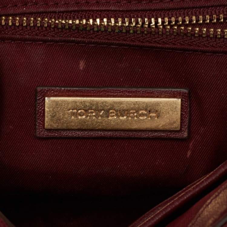 Pre Owned Tory Burch Red Leather Small Fleming Shoulder Bag