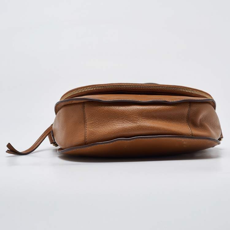 Pre Owned Tory Burch Brown Leather Britten Crossbody Bag