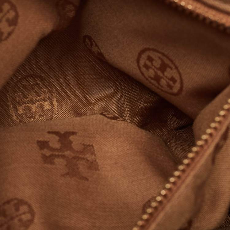 Pre Owned Tory Burch Brown Leather Britten Crossbody Bag
