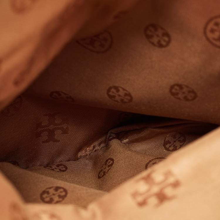 Pre Owned Tory Burch Brown Leather Britten Crossbody Bag