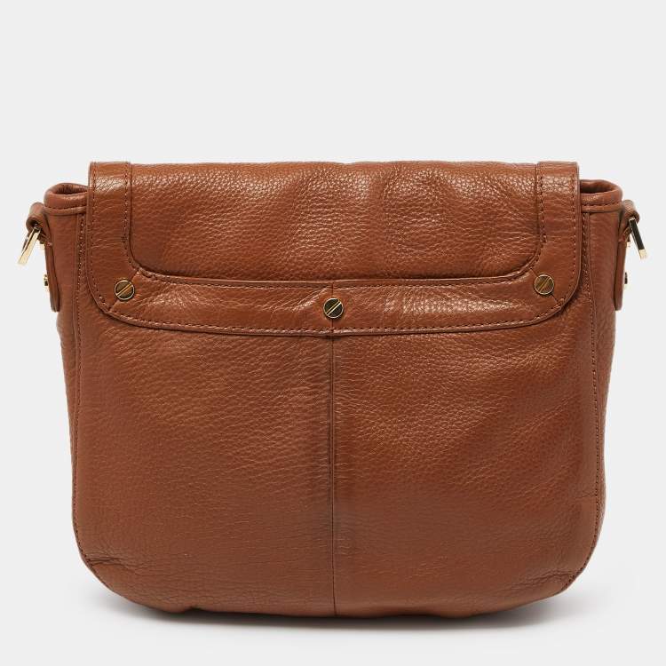 Pre Owned Tory Burch Brown Leather Amanda Crossbody Bag