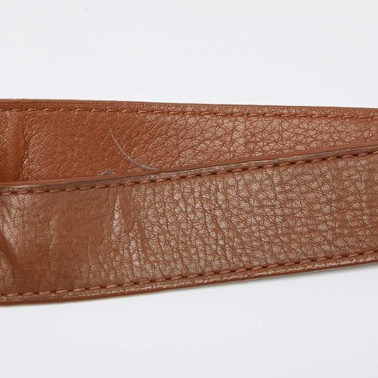Pre Owned Tory Burch Brown Leather Amanda Crossbody Bag