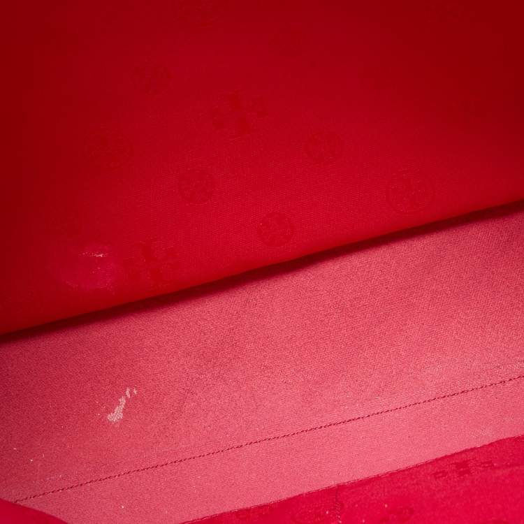 Pre Owned Tory Burch Pink Leather Large York Buckle Tote