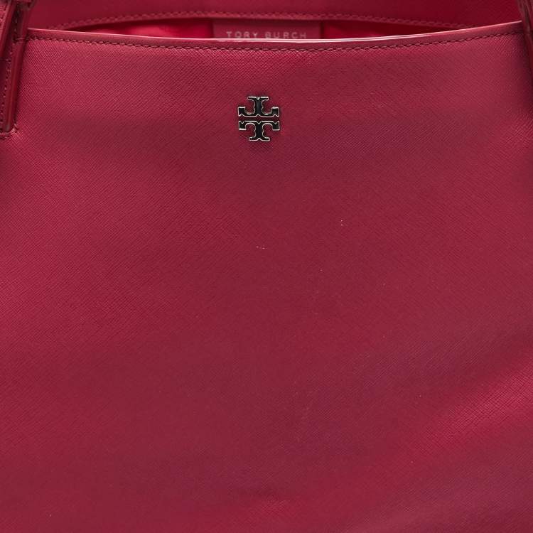 Pre Owned Tory Burch Pink Leather Large York Buckle Tote