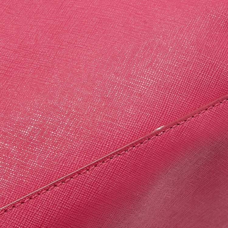 Pre Owned Tory Burch Pink Leather Large York Buckle Tote