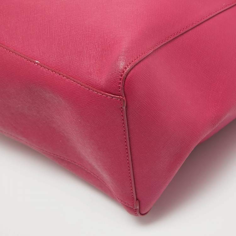 Pre Owned Tory Burch Pink Leather Large York Buckle Tote