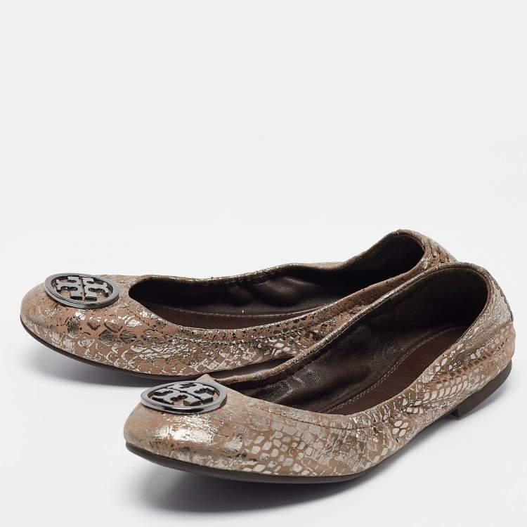 Fashion Tory Burch Reva metallic snaks Flats size 7.5