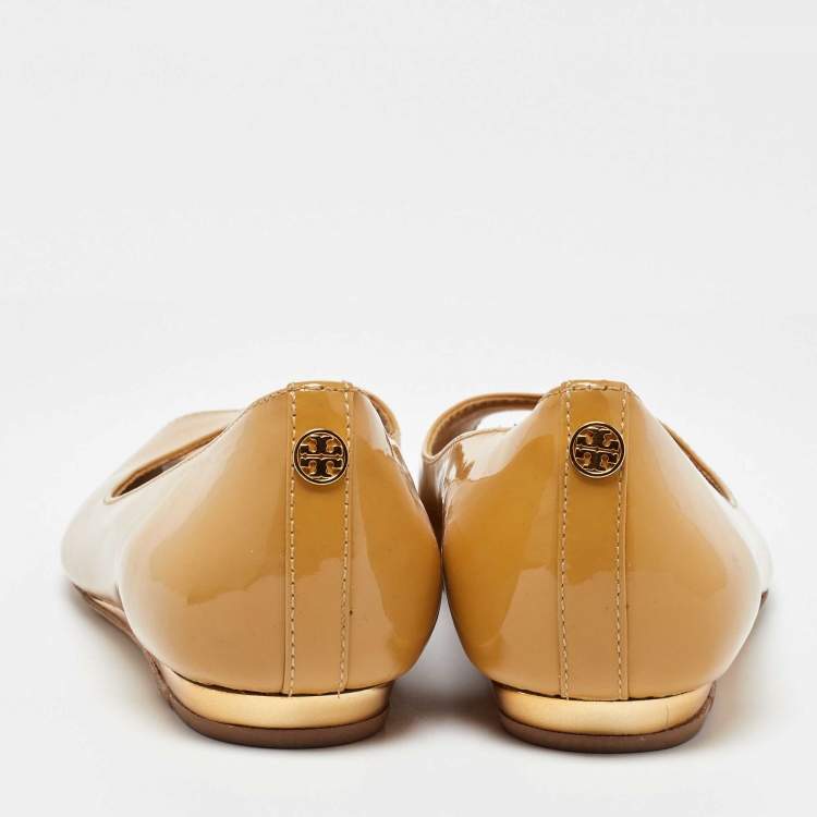 Pre Owned Tory Burch Yellow Patent Leather Ballet Flats Size 36