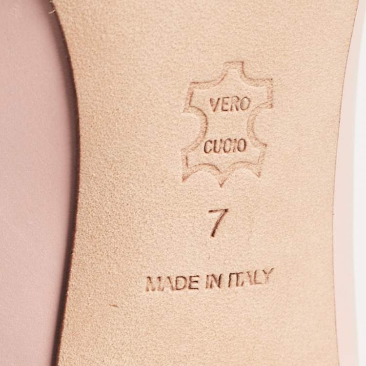 Pre Owned Tory Burch Pink/Black Leather Penelope Pointed Toe Pumps 37