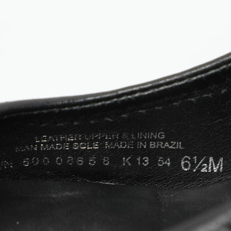 Pre Owned Tory Burch Black Leather Sally Wedge Pumps Size 36.5