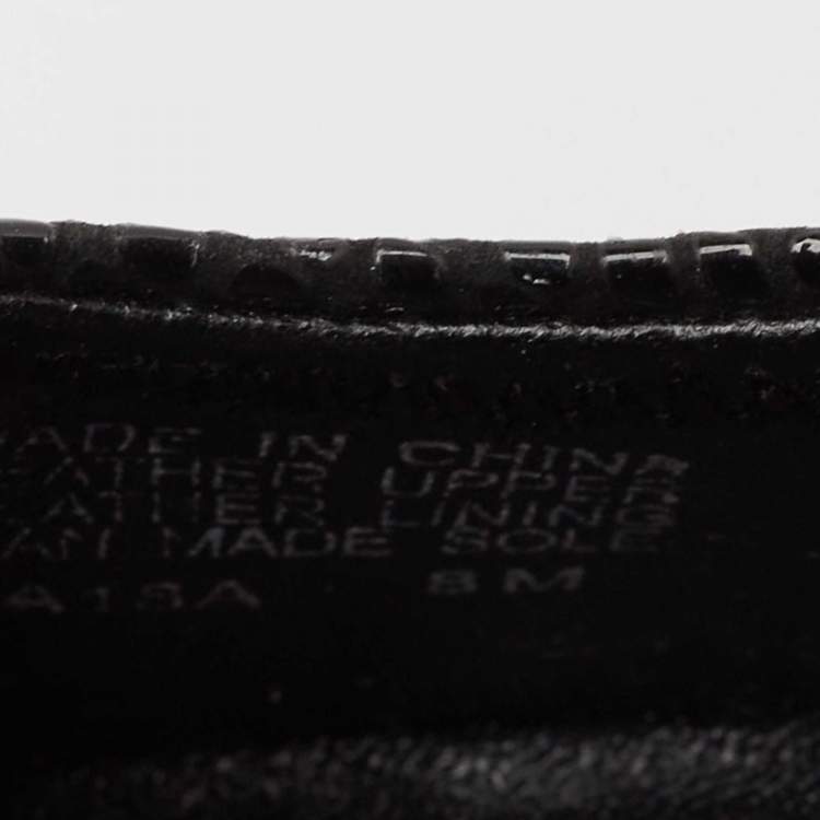 Pre Owned Tory Burch Black Textured Leather Sally Wedge Pumps Size 38.5