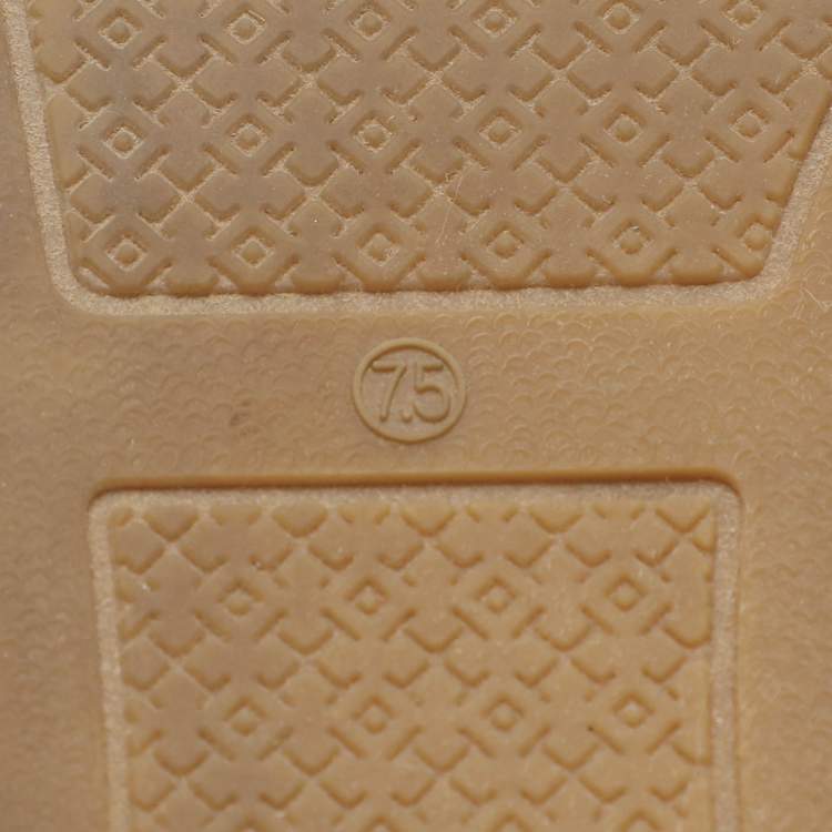 Pre Owned Tory Burch Multicolor Floral Embroidered Canvas Espadrille Mules Size 37.5